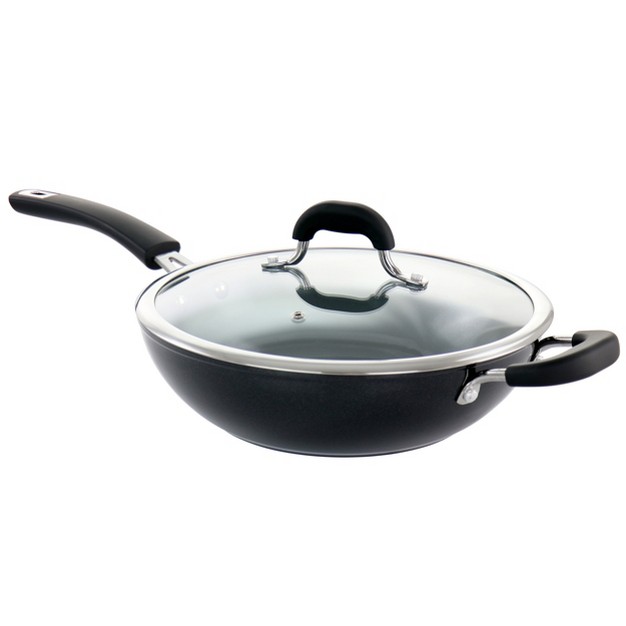 Kenmore Arlington 11 Inch Nonstick Aluminum Wok In Black Diamond