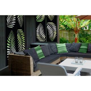 OUTDECO 23.75 in. x 48 in. Black Fern Hardwood Composite Decorative Wall Decor and Privacy Panel USADLT4-BL