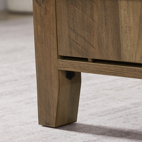 Wood Coffee Table with Shelf in Oak