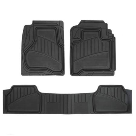 Autocraft FORD and CHEVY and DODGE Truck Floor Mat， Black Rubber， Heavy-Duty， Semi Tailor Made， Trim-To-Fit， 4 PC