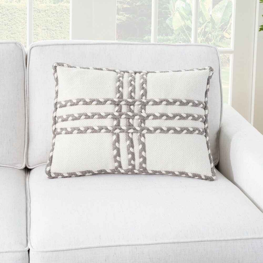 Mina Victory Outdoor Pillows Criss Cross Braids 14\