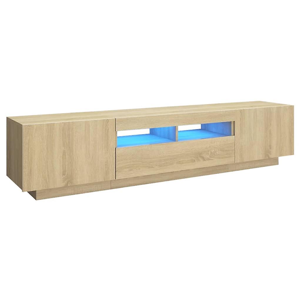 Tv Cabinet With Led Lights Sonoma Oak 180x35x40 Cm