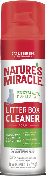 Nature's Miracle Litter Box Cleaner Foam for Cats， Enzymatic Formula， 17.5-oz bottle