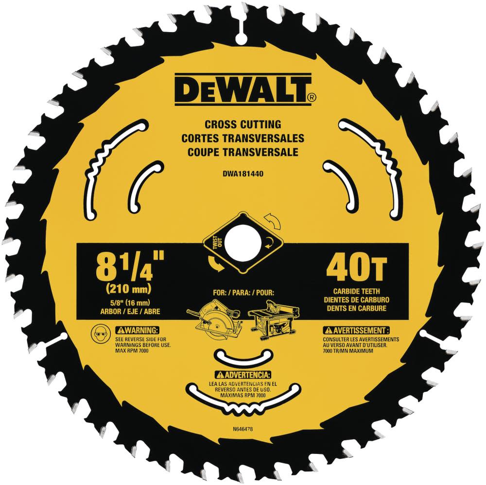 DEWALT 8-1/4 40T Circular Saw Blade DWA181440 from DEWALT