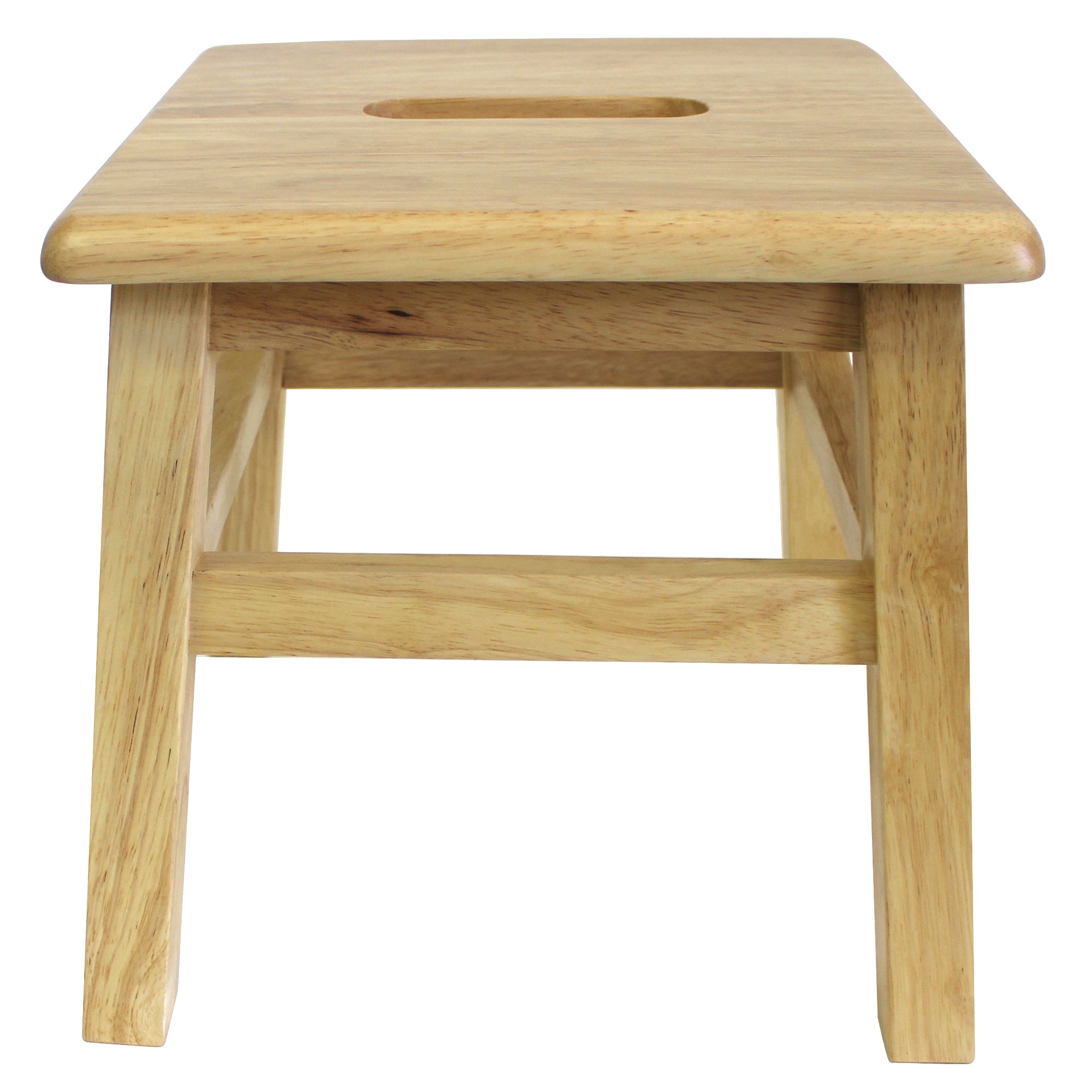 eHemco Solid Hardwood Wooden Step Stool for Adults and Kids， 12.25 Inches Height， Natural