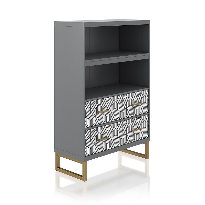 CosmoLiving Scarlett Geometric 2-Shelf Bookcase