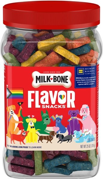 Milk-Bone Pride Flavor Snacks Dog Treats， 25-oz canister