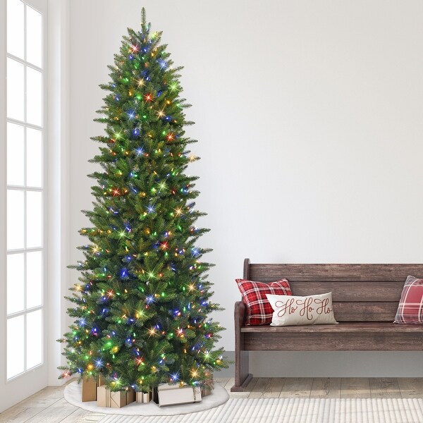 Puleo International 10 ft. Prelit Slim Artificial Fraser Fir Tree