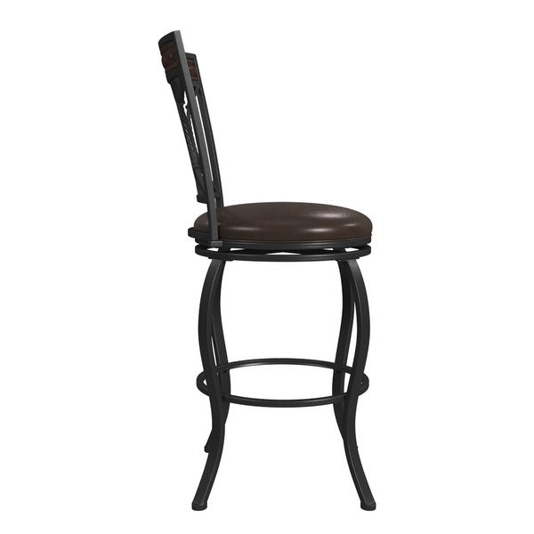 Hillsdale Furniture Kirkham Metal Counter Height Stool， Black Silver - 42.75H x 18W x 20.75D; Seat Height: 26H