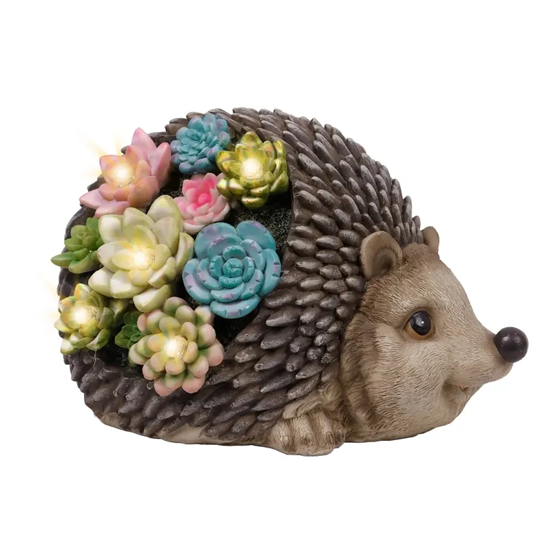 EAGLEGIFTS resin hedgehog garden figurines  statues with solar light