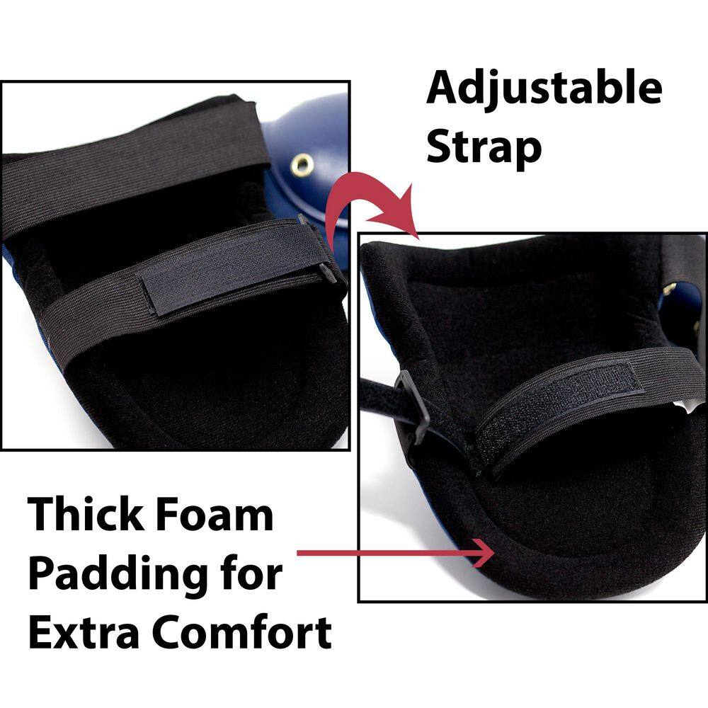 Safe Handler Knee Pads - Tough Cap Thick Foam Padding Adjustable Elastic Straps (Blue) BLSH-ES-PE-KP