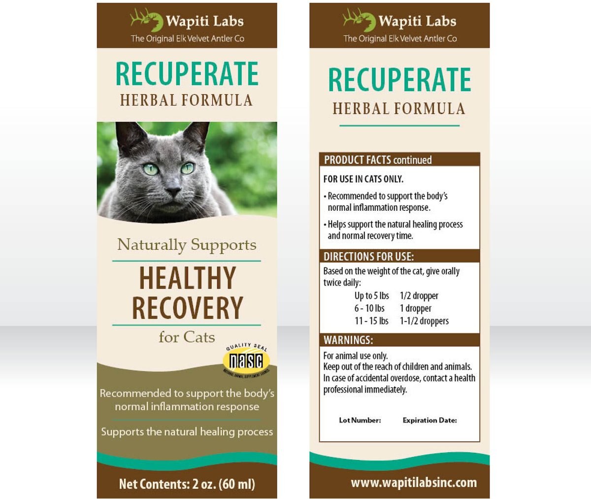 Wapiti Labs Recuperate Formula for Healthy Recovery Cat Supplement