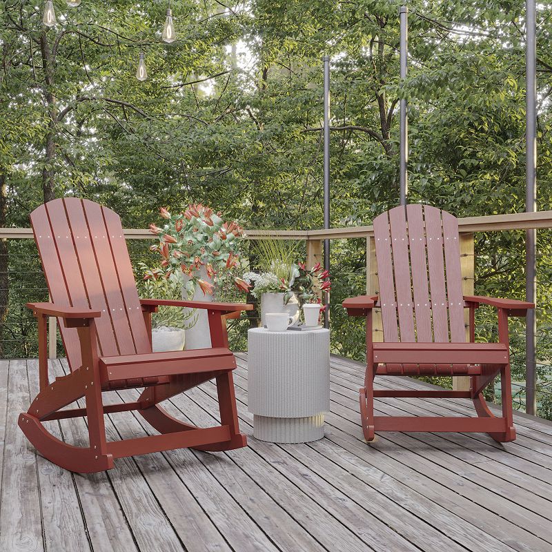 Flash Furniture Savannah All-Weather Adirondack Rocking Chair 2-piece Set