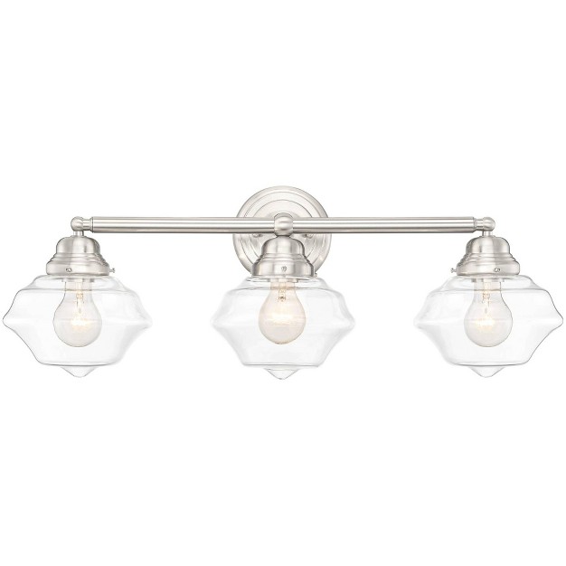 3 light Fixture Schoolhouse Clear Glass For Bedroom Bathroom Vanity Home