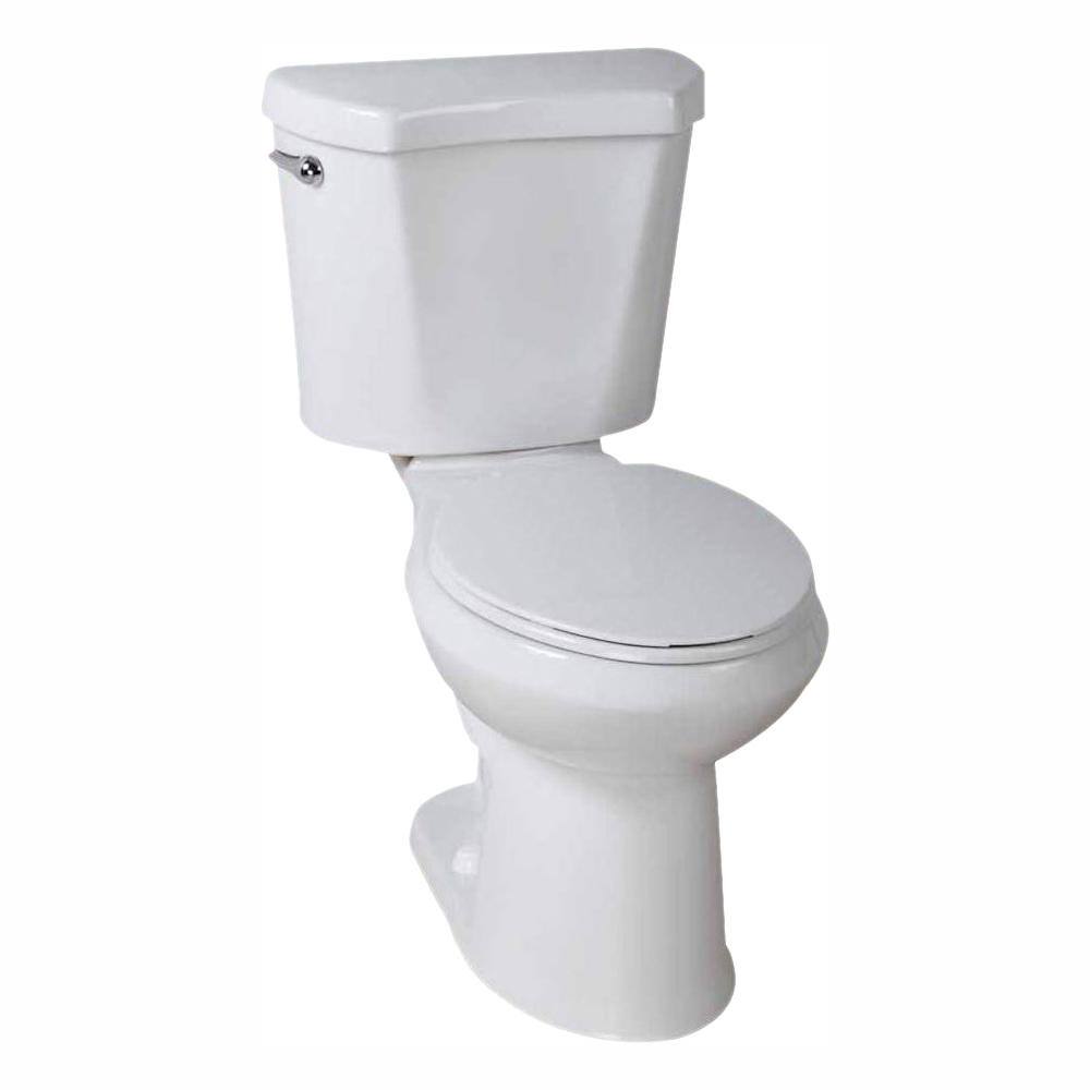 Glacier Bay 2-Piece 1.28 GPF High Efficiency Single Flush Elongated Toilet in White