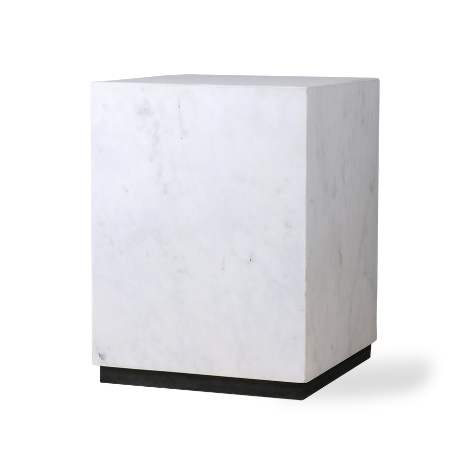 White marble block table - M