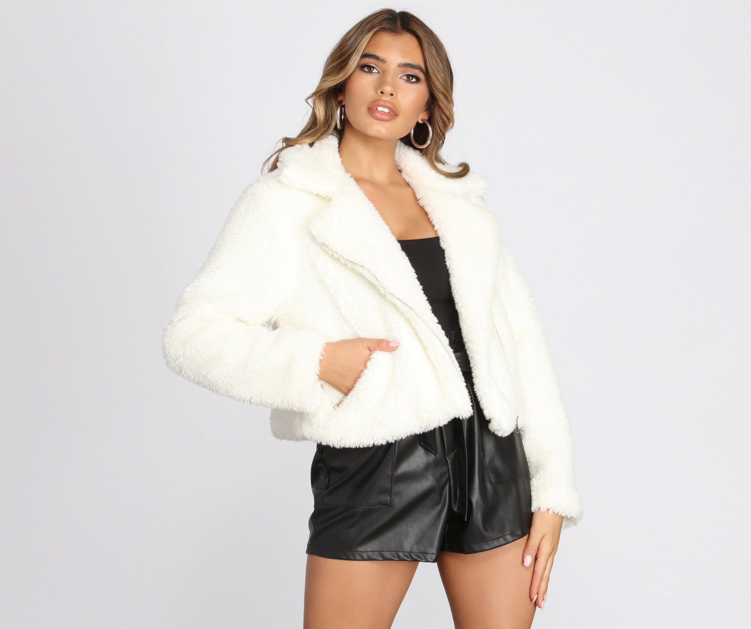 Faux Fur Moto Jacket