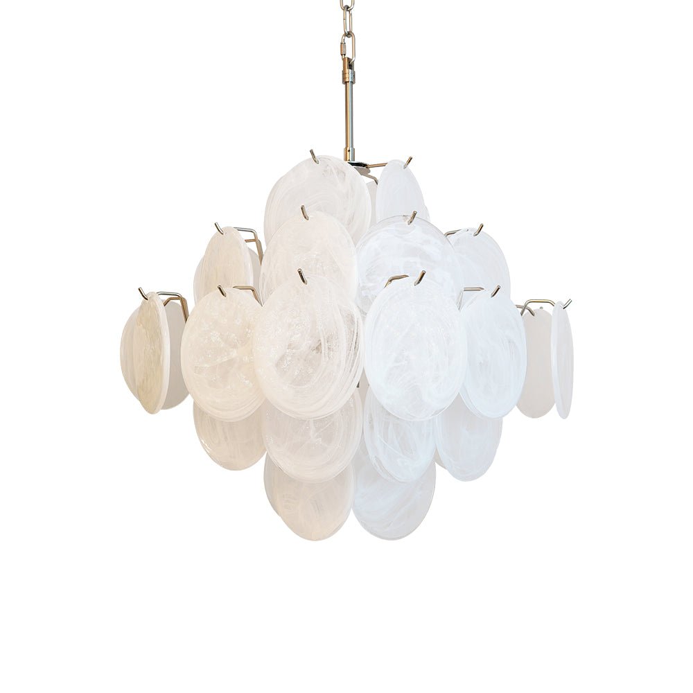 Isadora Murano White Disc Chandelier