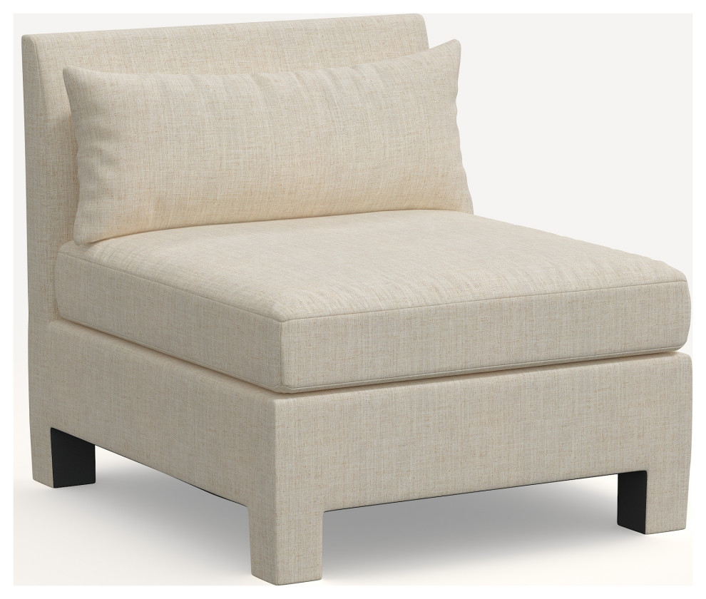 Sylvan Armless Chair  Linen Talc   Transitional   Armchairs And Accent Chairs   by Skyline Furniture Mfg Inc  Houzz