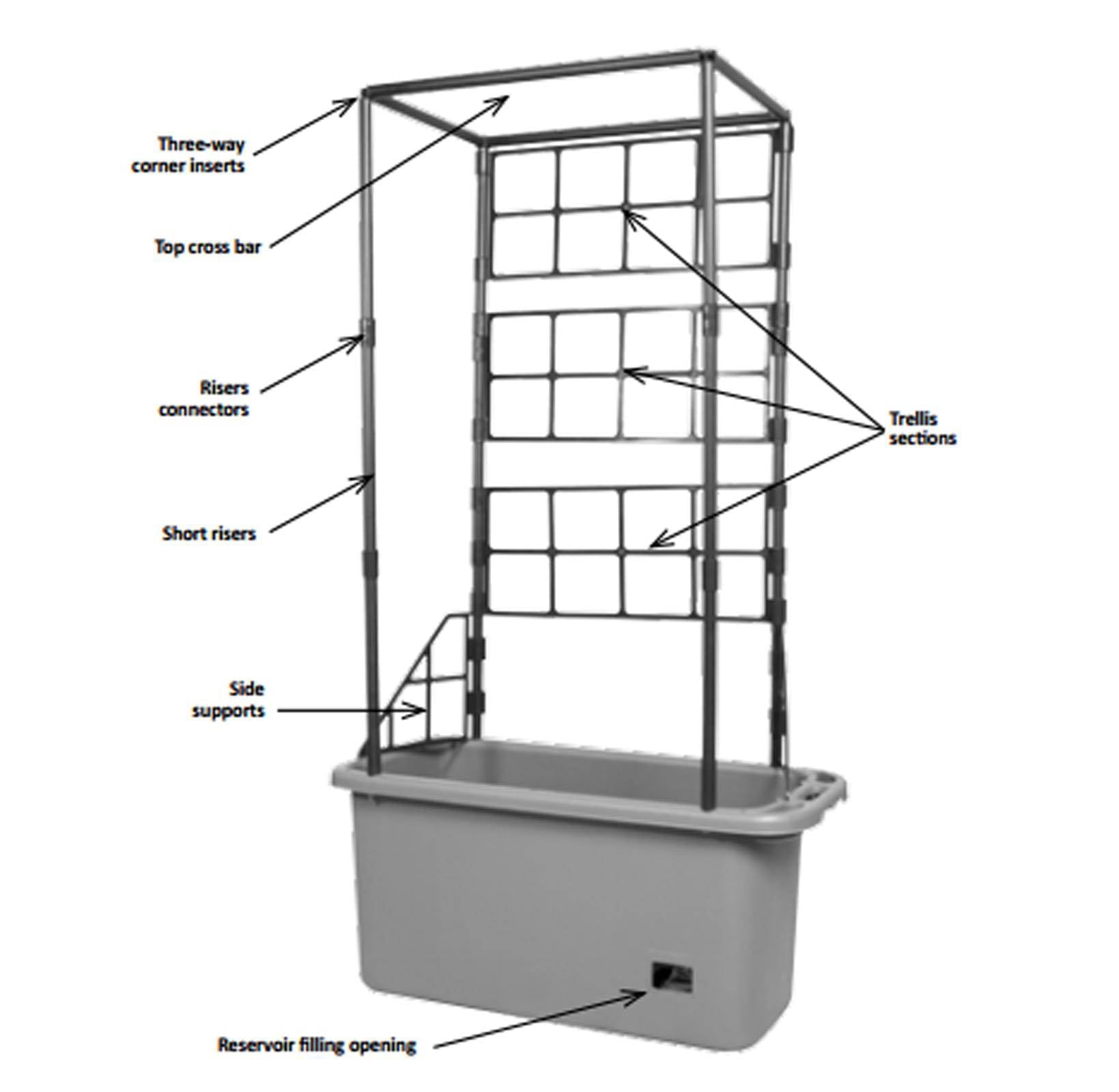 Hydrofarm GCTR 10 Gal Tomato Garden Planting System and 4' Trellis Tower on Wheels