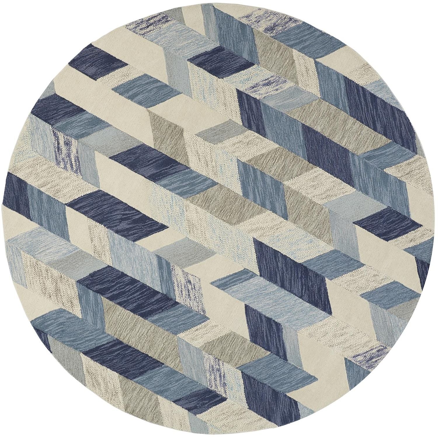 Binada Ivory and Blue Rug by BD Fine