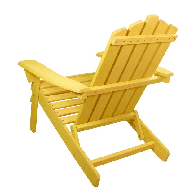 Yellow Classic Folding Wooden Adirondack Chair