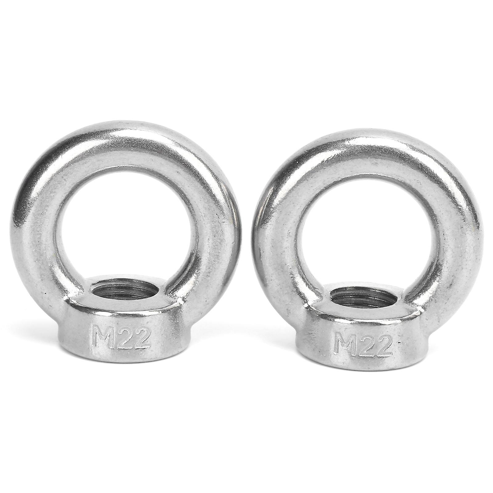 2pcs Eye Nuts Stainless Steel Lift For Ocean Industry Yachts Speedboats Motor Boats Passenger Shipsm22 1500kg Load