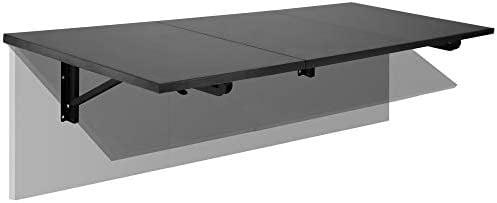 heavy duty drop down table [45x15 x7.125] wall mounted drop leaf tables， collapsible， folding workbench for home office， laundry room， garage， basement bar， study or kitchen (black)