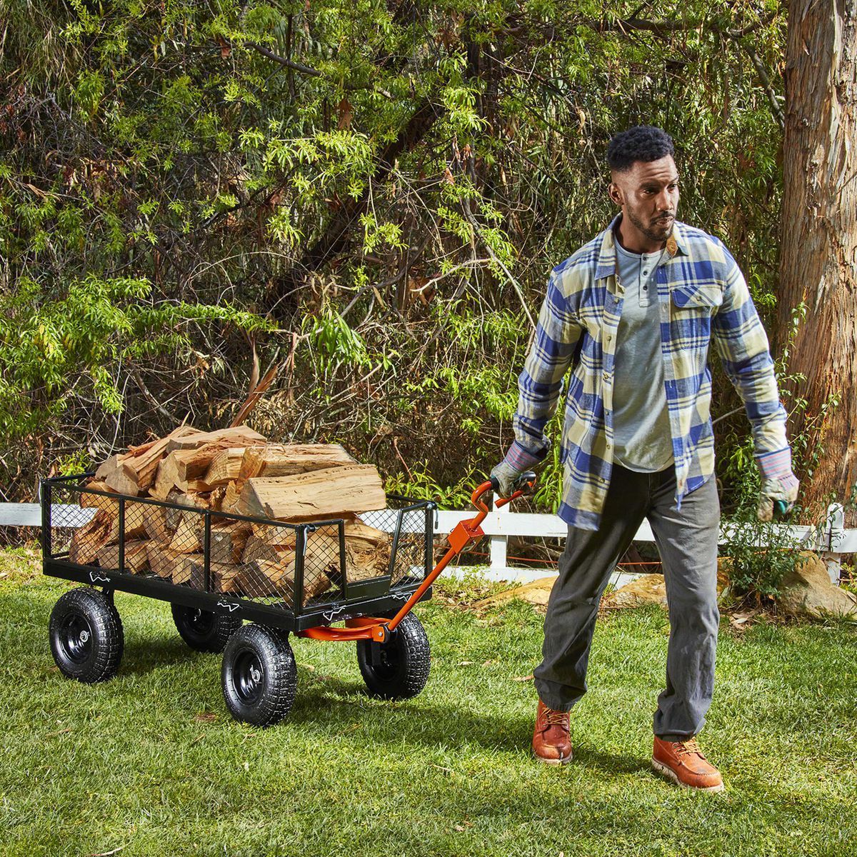 1200 lb. Capacity Steel Utility Cart with Removable Sides