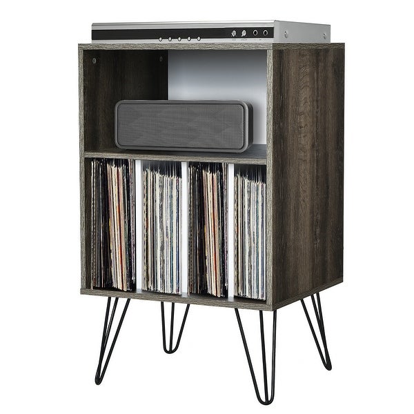 End Table Free Standing Record Player Stand Turntable Storage Cabinet