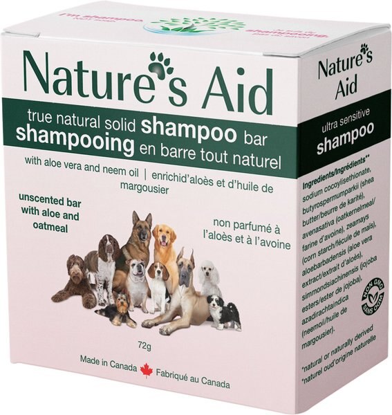 Nature's Aid True Natural Solid Unscented Aloe and Oatmeal Dog Shampoo Bar