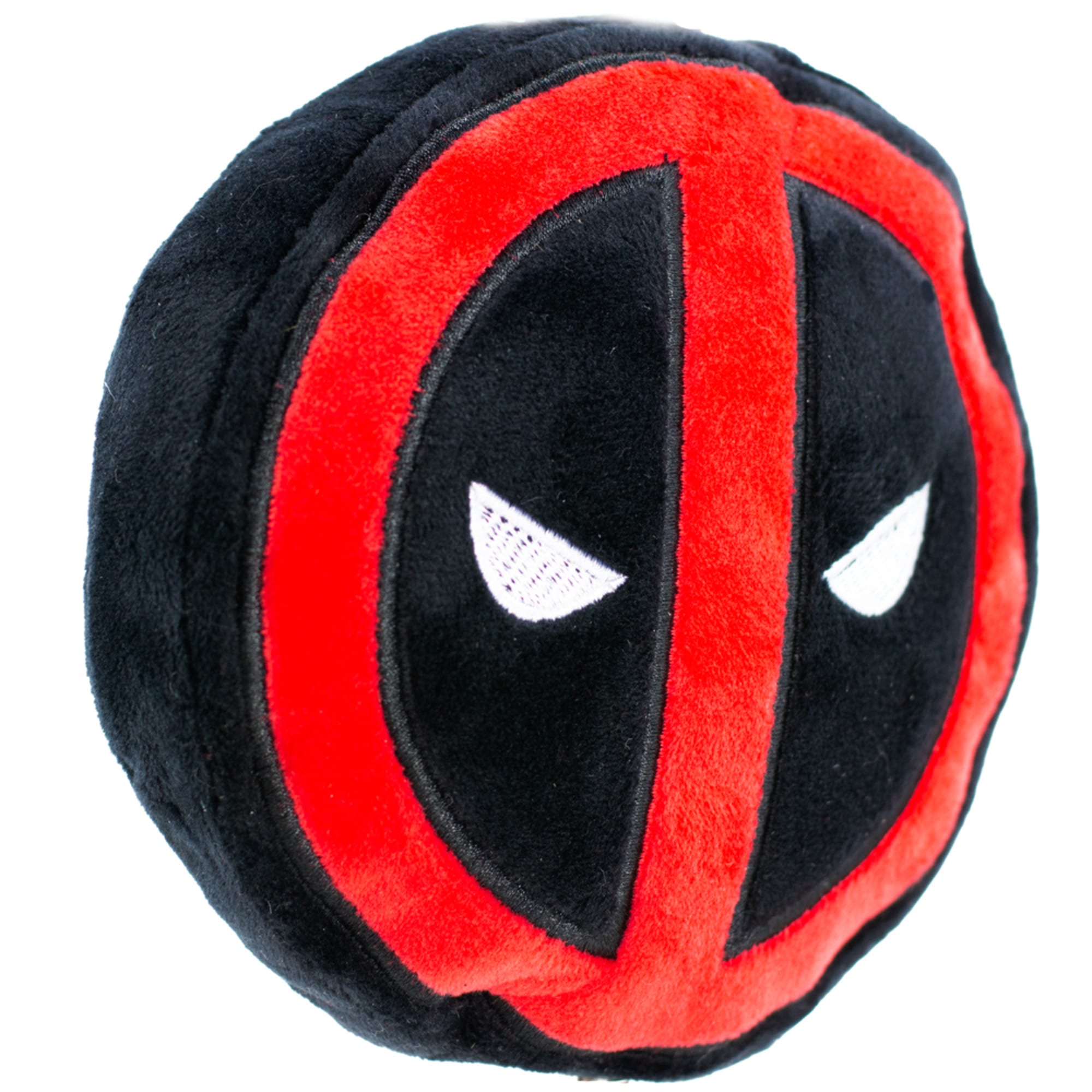 Buckle-Down Red/Black/White Marvel Deadpool Logo Plush Squeaker Dog Toy， X-Small