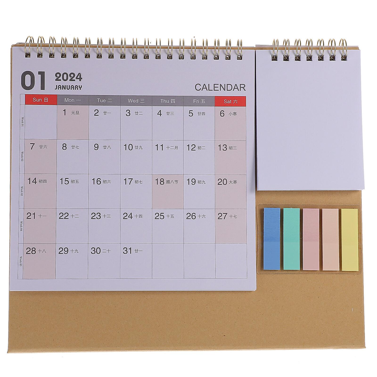 Modern Style Desk Calendar Minimalist Tabletop Paper Calendar Daily Planning Office Calendar