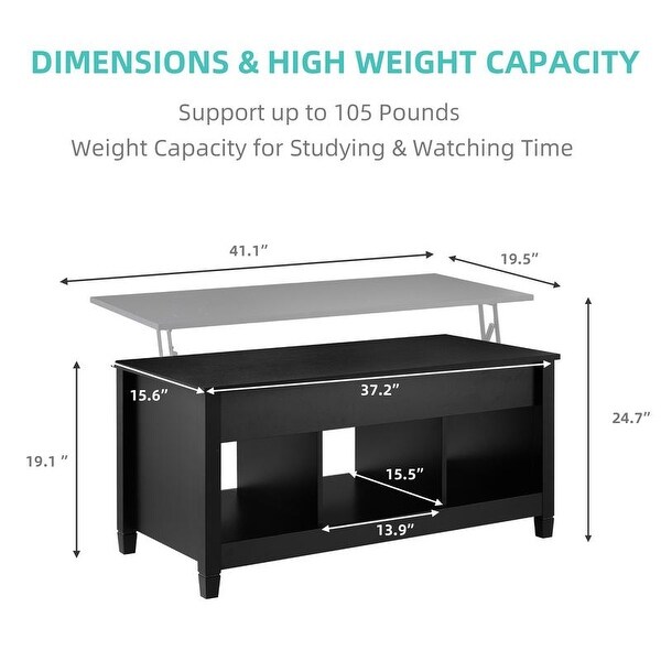 Lift Top Coffee Table Dining Table for Office， Small Apartment