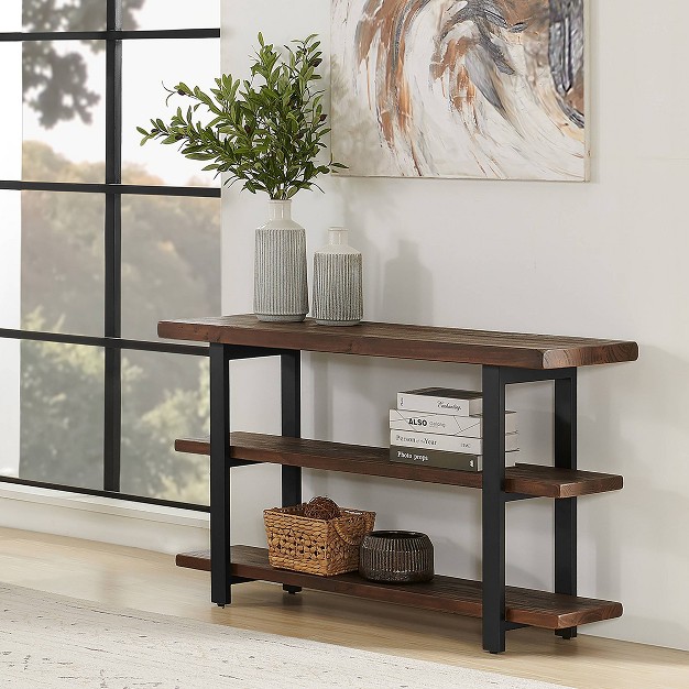 Pomona 2 Shelf Console Table Brown Alaterre Furniture