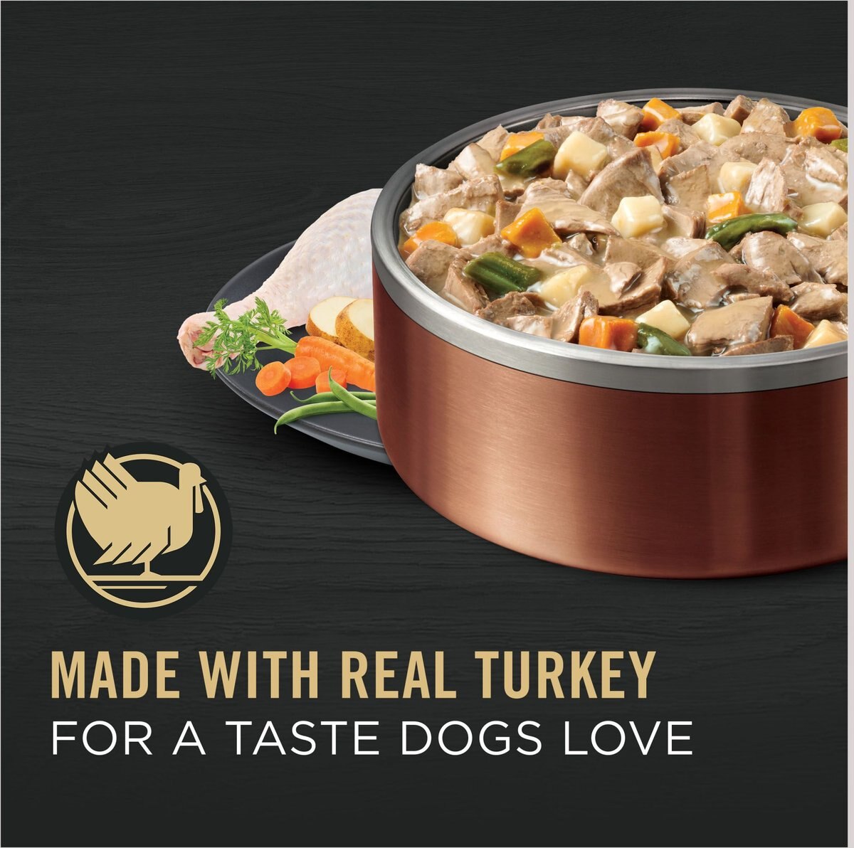 Purina Pro Plan Savor Adult Turkey and Vegetables Entree Slices in Gravy Canned Dog Food