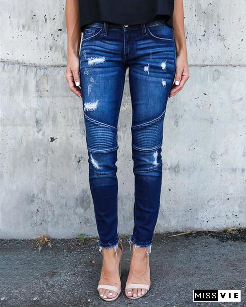 Women's Stretch Pencil Skinny Denim Bottoms Jeans Pants