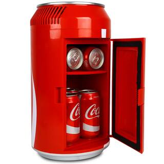 Coca-Cola Coca-Cola 8 Can Portable Mini Fridge 5.4L (5.7 qt.) Personal Cooler ACDC Red for Home Dorm Travel CC06