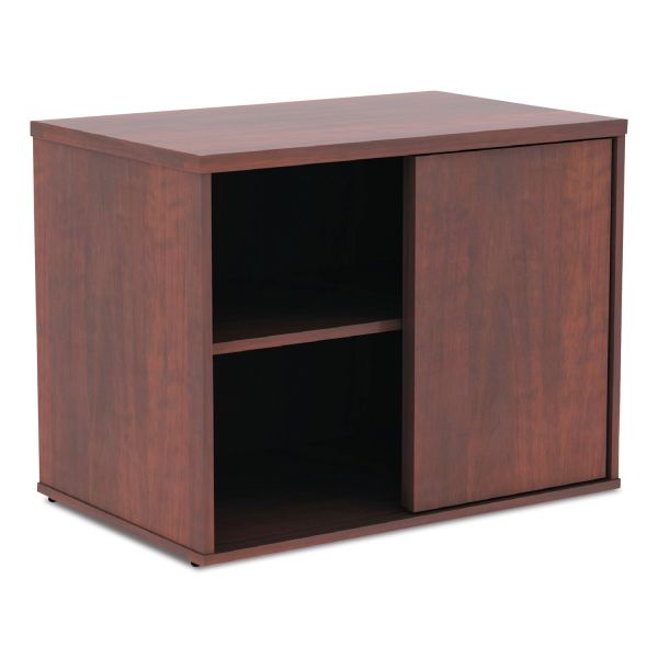 Alera Open Office Low Storage Cabinet Credenza， 29.5 x 19.13 x 22.78， Cherry