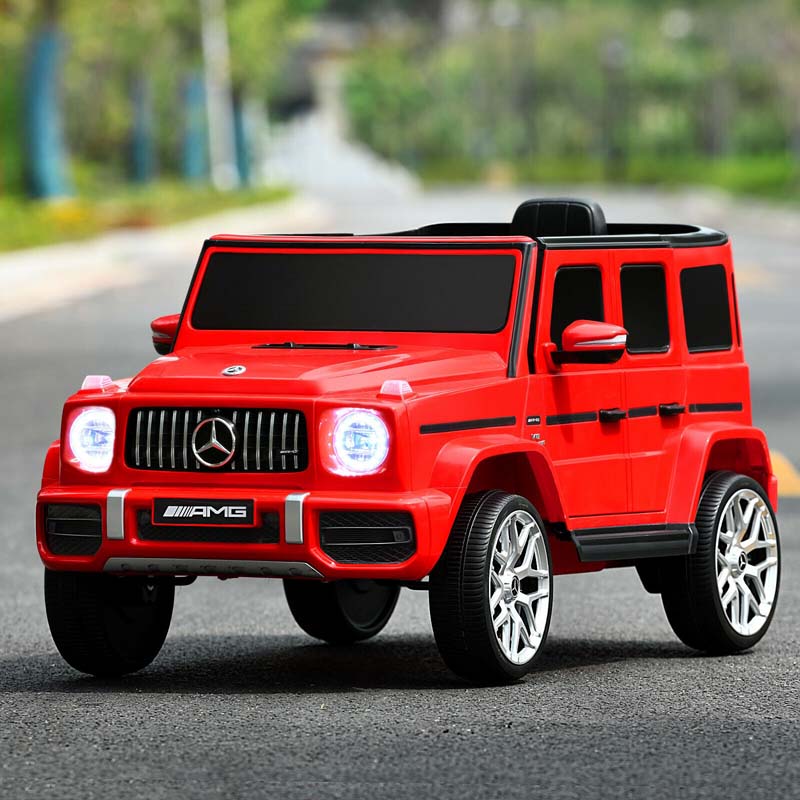 Licensed Mercedes-Benz G63 Kids Ride On Car, 12V Battery Powered Electric Toy Car with Spring Suspension