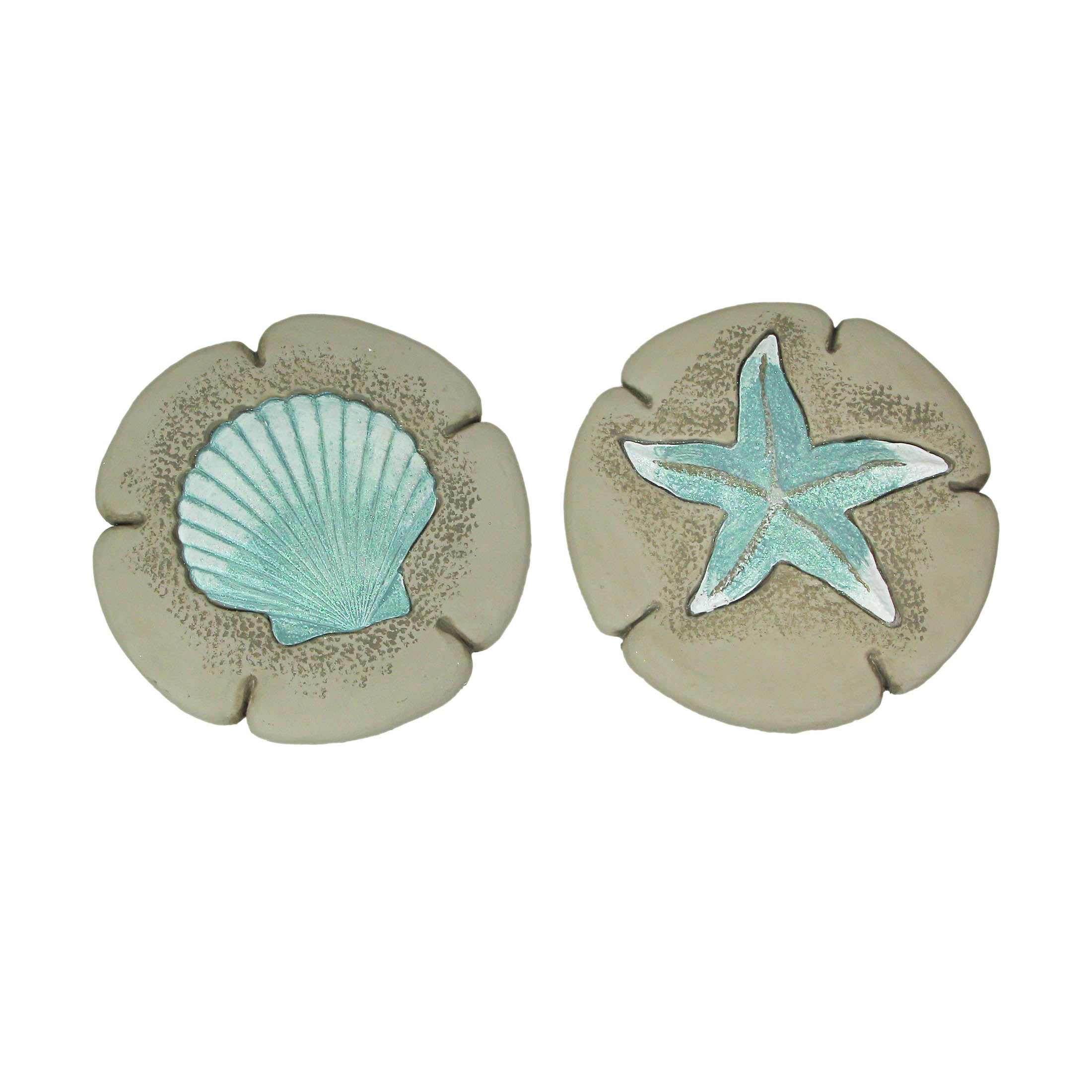 Chesapeake Bay Sand Sky Starfish Shell Decorative Stepping Stones Wall Hangings Set