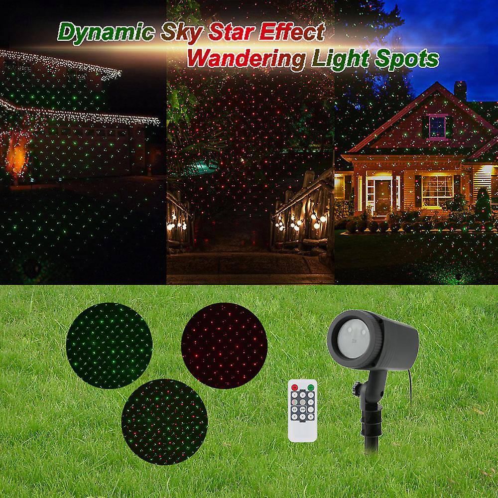 Ip65 Water Resistant Outdoor Remote Control Dynamic Red Green Sky Star Effect Light Timer Lawn Spotlight Festival Decoration Lamp For Party Christmas