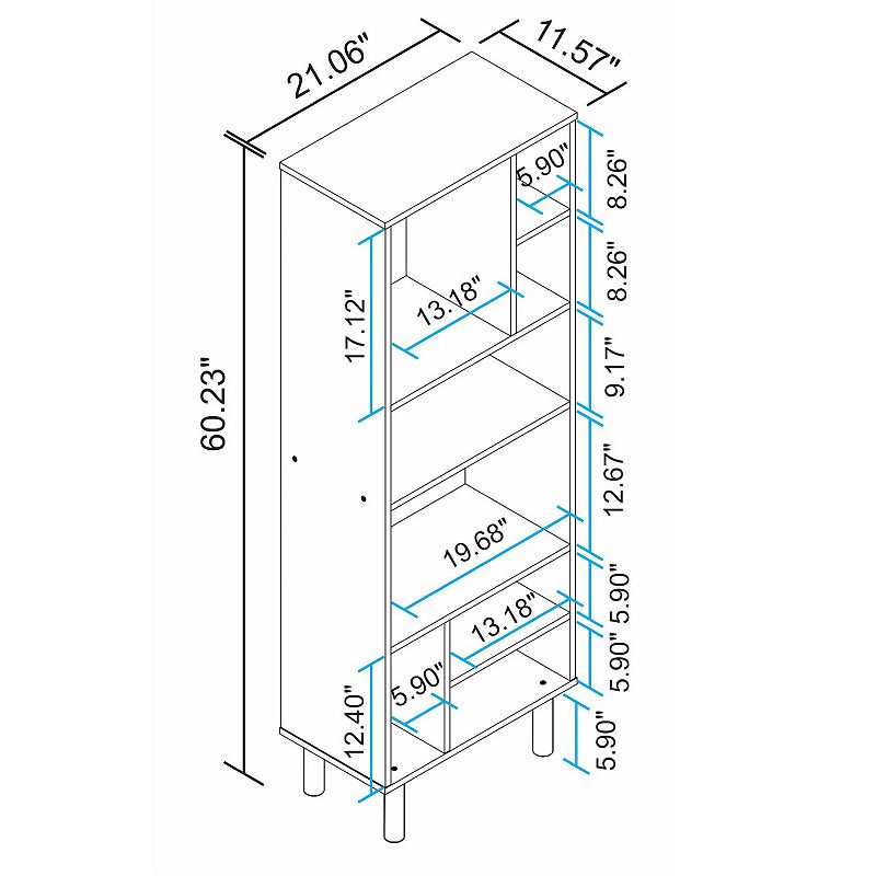 MANHATTAN COMFORT Essex 8-Shelf Bookcase