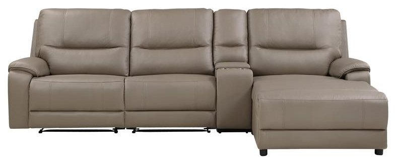 Lexicon LeGrande 4 Piece Right Chaise Modular Power Reclining Sectional in Brown   Contemporary   Sectional Sofas   by Homesquare  Houzz