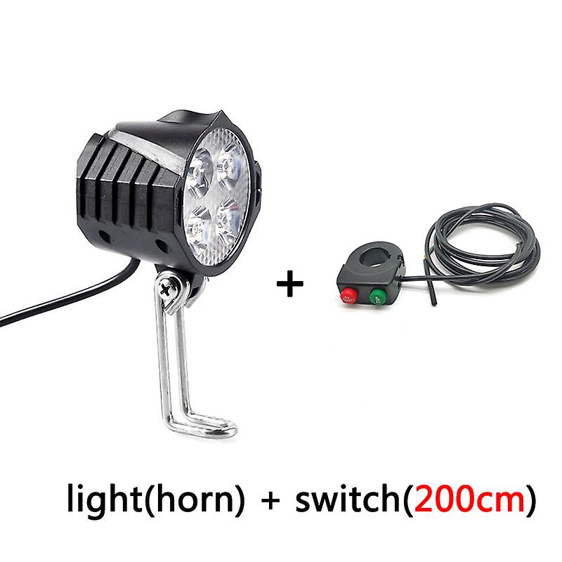 Born Pretty Ebike E-bike Electric Scooter Light 12v-72v Electric Bicycle Light With Horn Waterproof Headlight Horn Set For M365