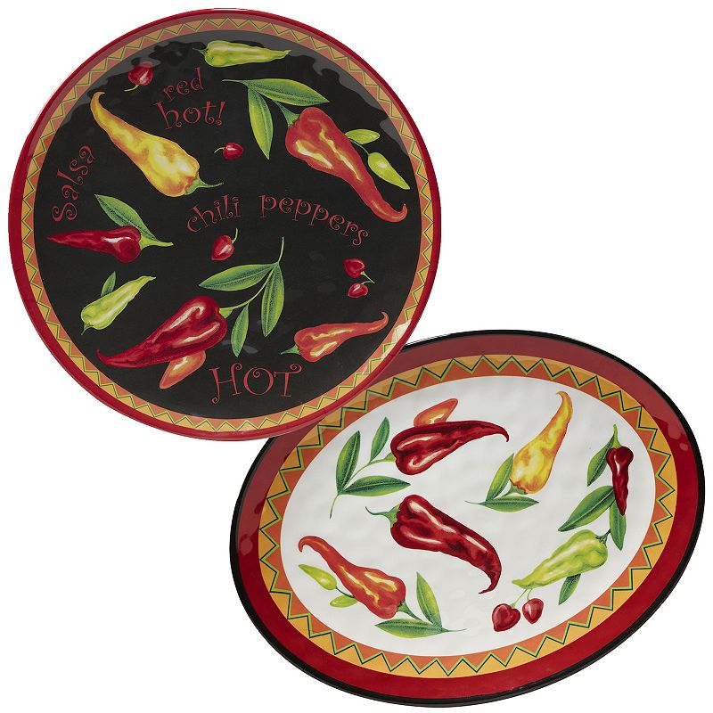 Certified International Red Hot 2-pc. Melamine Platter Set