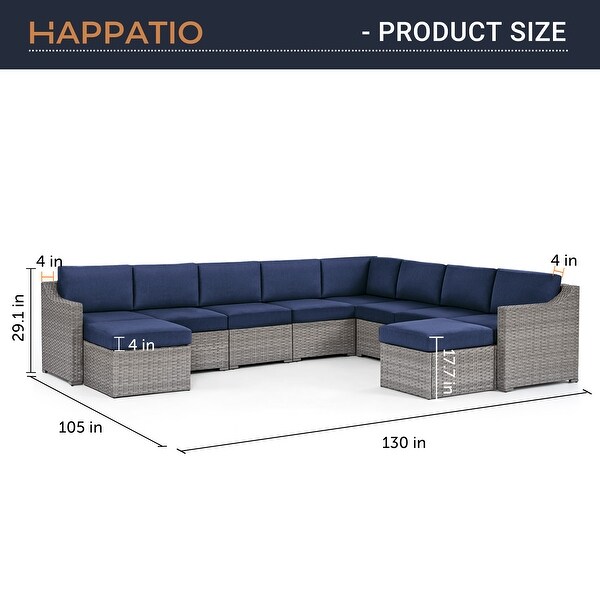 10 Piece Patio Sectional Conversation Set