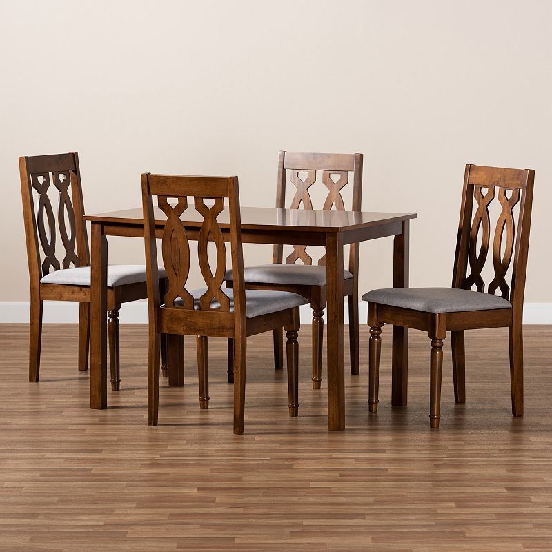 Baxton Studio Kasia Dining Table and Chair 5-piece Set