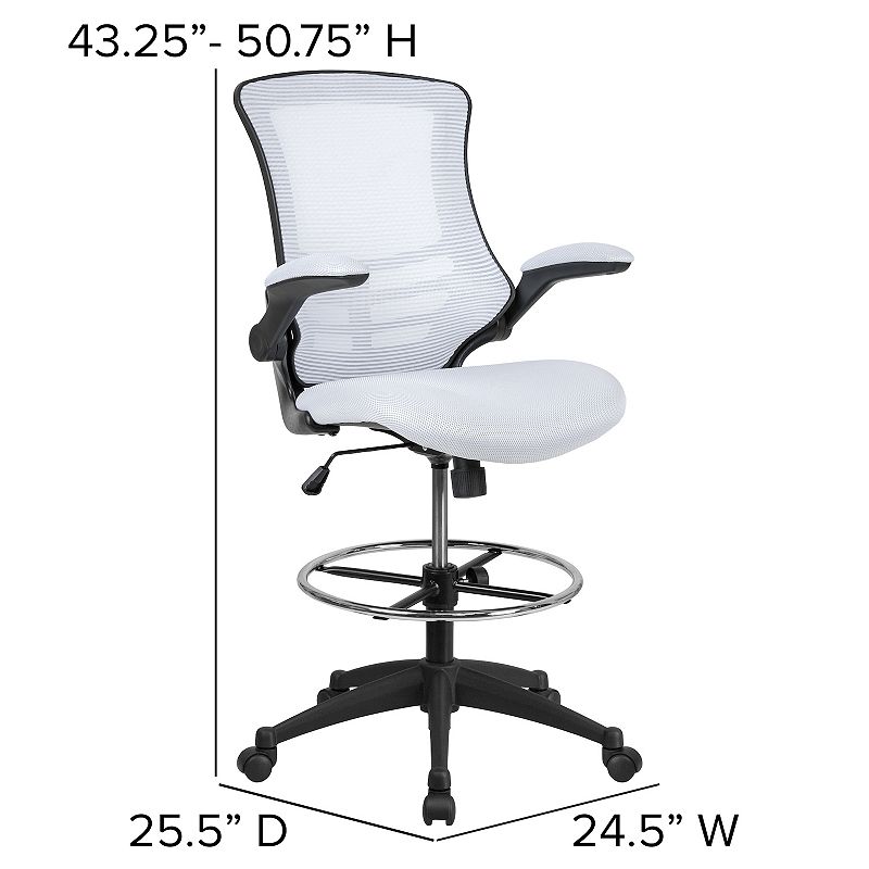 Flash Furniture Mid-Back Mesh Ergonomic Drafting Office Chair