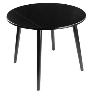 WINSOME WOOD Moreno 36 in. Black Round Drop Leaf Table 20036